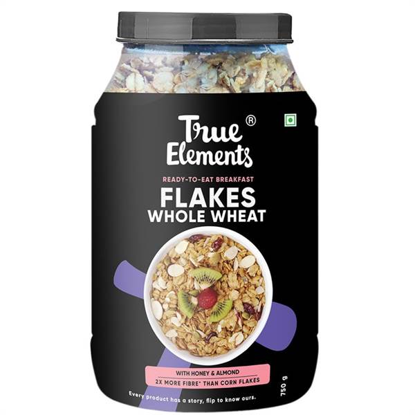 True Elements Wheat Flakes With Honey And Almonds 750 gm